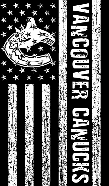 Vancouver Canucks Black And White American Flag logo iron on paper